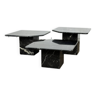 Set de 3 tables basses en marbre italien