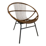 Rattan shell armchair