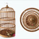 Large bamboo and rattan birdcage from the 1970s.