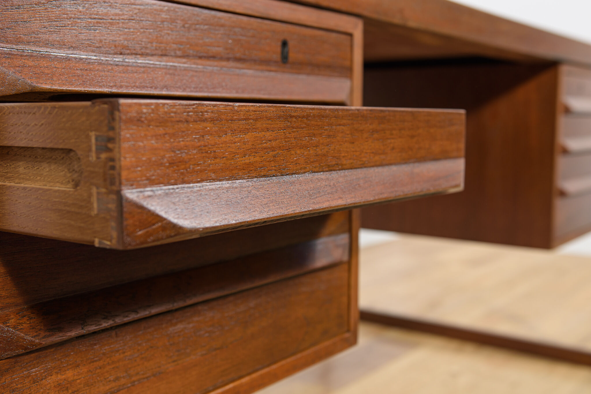 Model 70 desk in teak by Kai Kristiansen for Feldballes Møbelfabrik, Denmark, 1960s