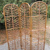 Rattan screen peacock 70s