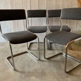Series of 4 chrome chairs