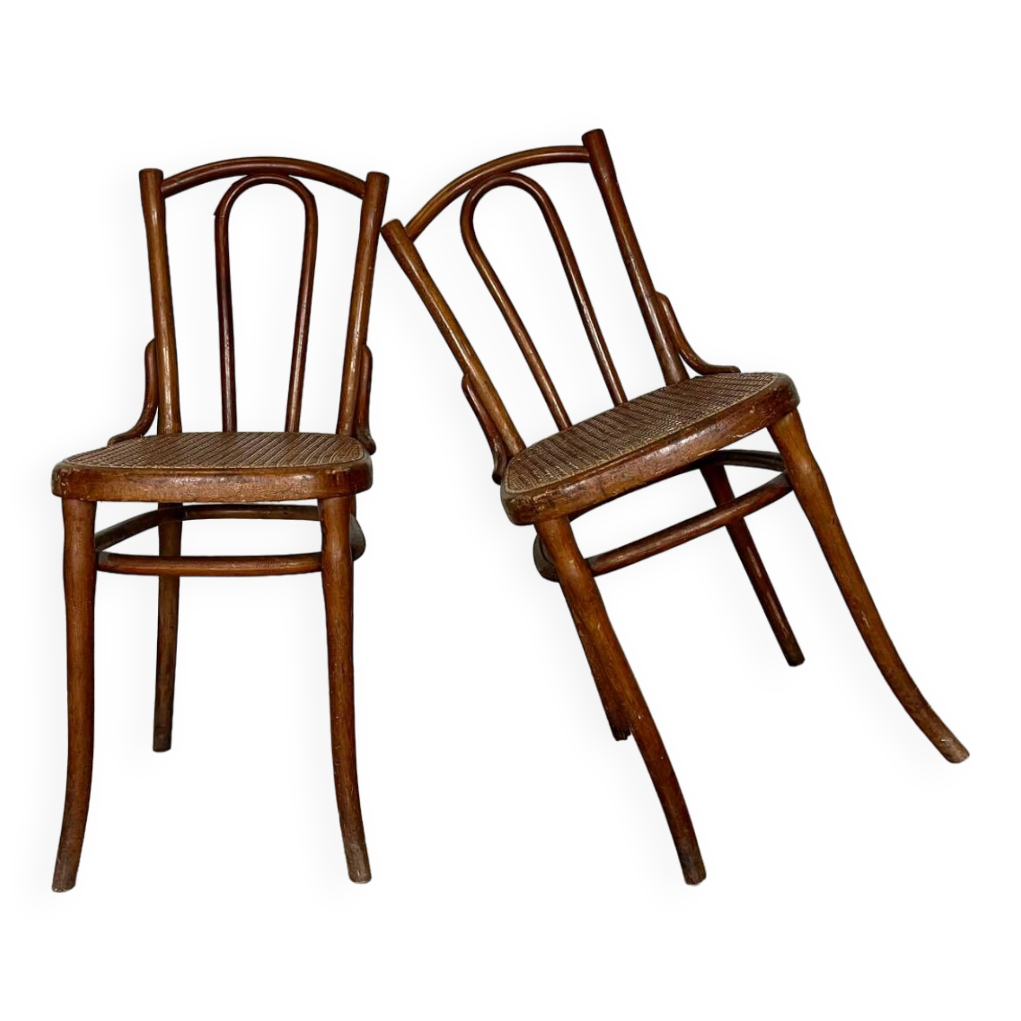 Paire de chaises Thonet bois et cannage