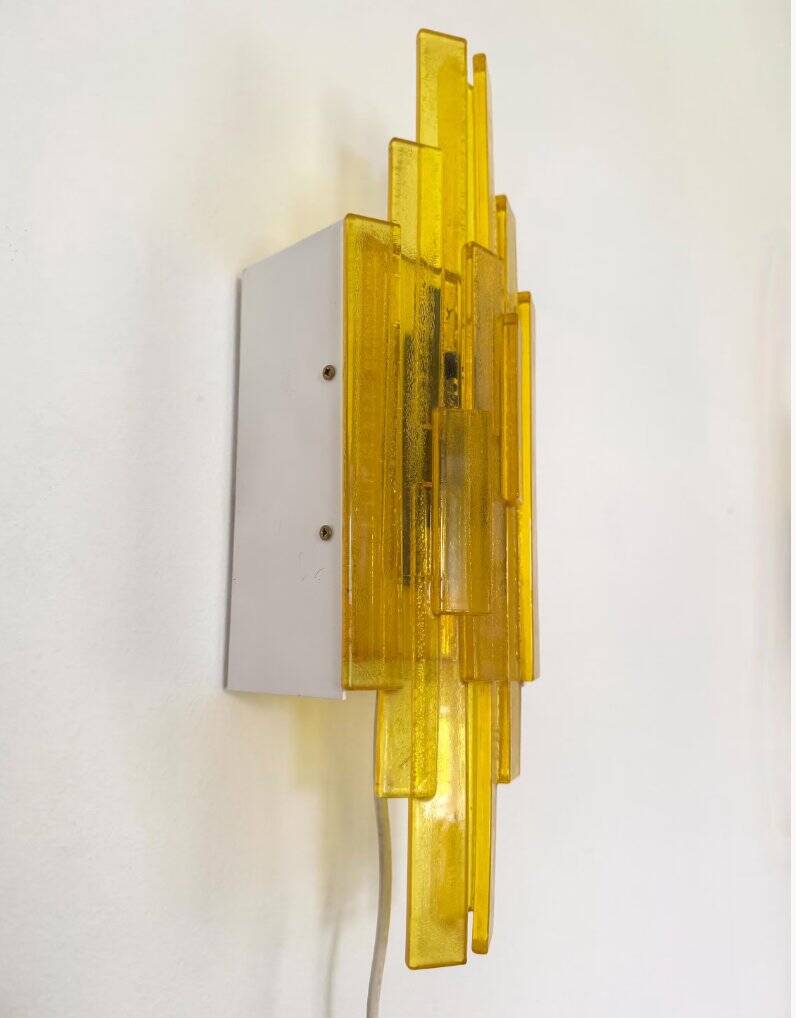 Acrylic wall lamps by Claus Bolby Cebo Industri, Denmark, 1970s, set of 2