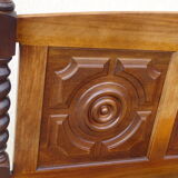 Wooden bed, geometric patterns, 140/190 cm