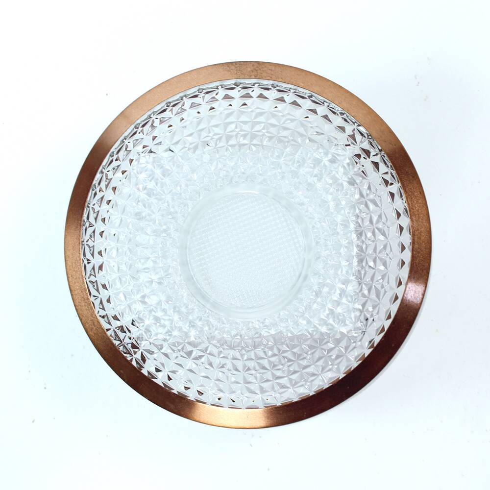 Copper And Bohemian Glass Ceiligh Lights, Czechoslovakia, 1970s