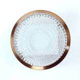 Copper And Bohemian Glass Ceiligh Lights, Czechoslovakia, 1970s