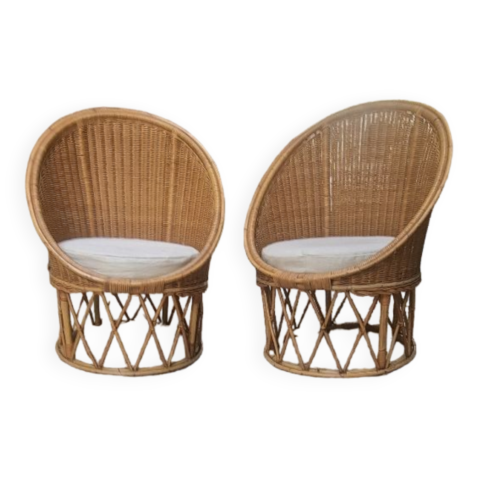 Rattan armchairs