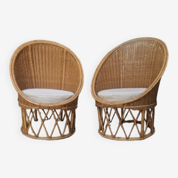 Rattan armchairs