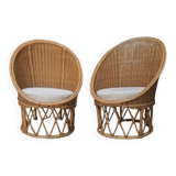 Rattan armchairs