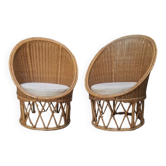 Rattan armchairs