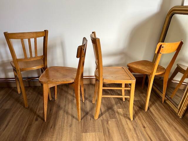 Mismatched set of 4 bistro chairs