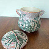 Vallauris varnished earthenware pot candy box