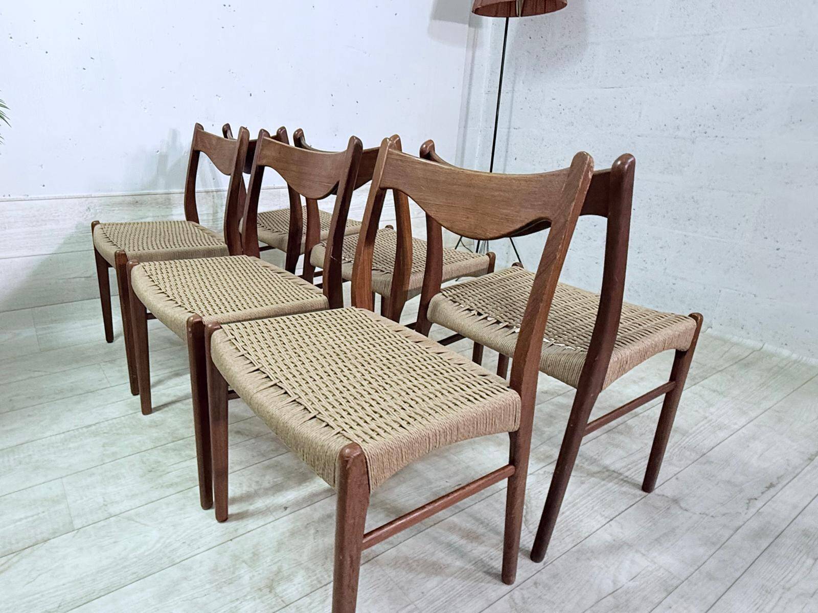 6 Chaises scandinaves teck Arne Wahl Iversen