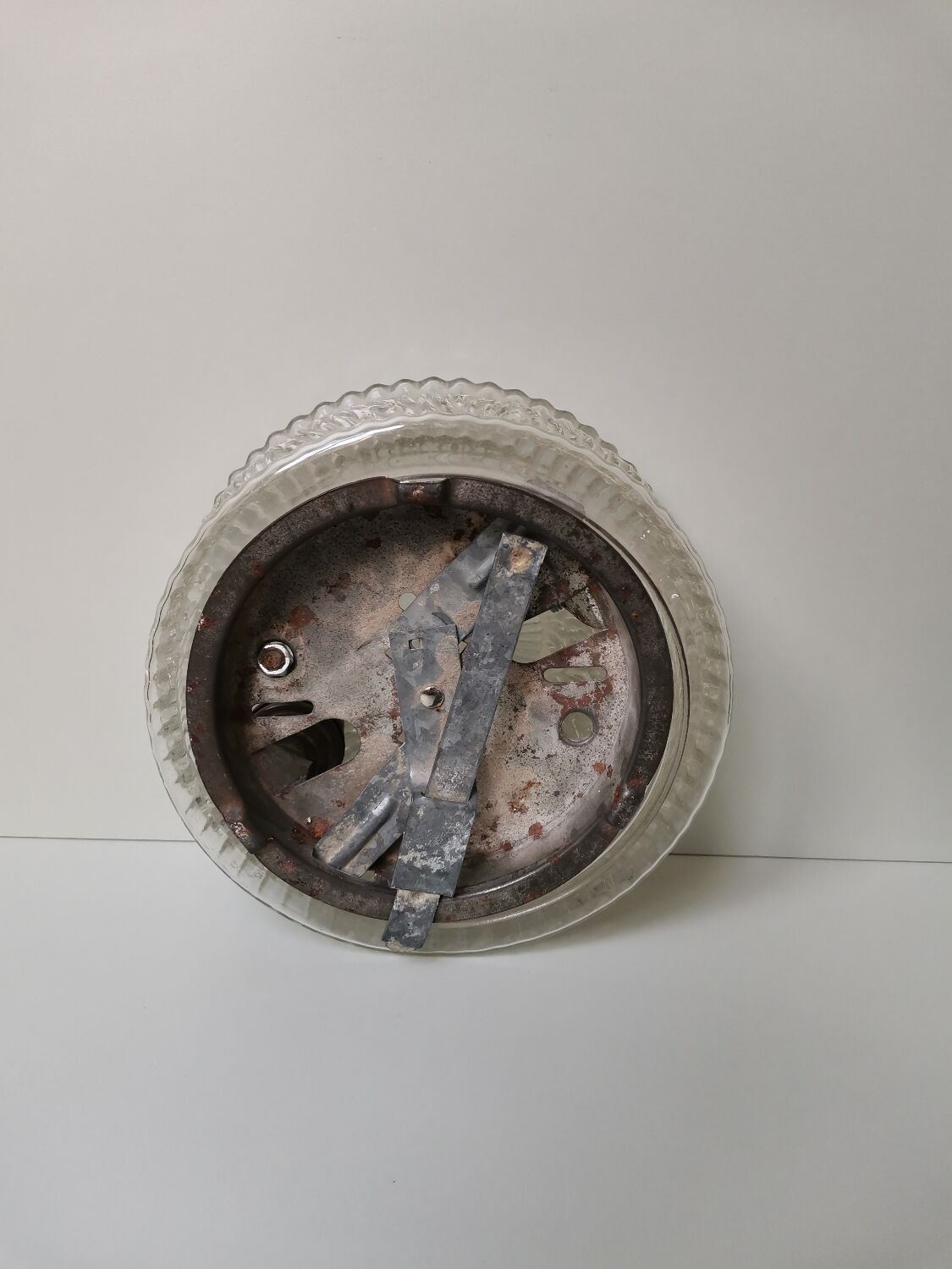 Vintage globe molded glass wall lamp