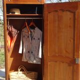 Louis XV style bonnetière in solid cherry wood