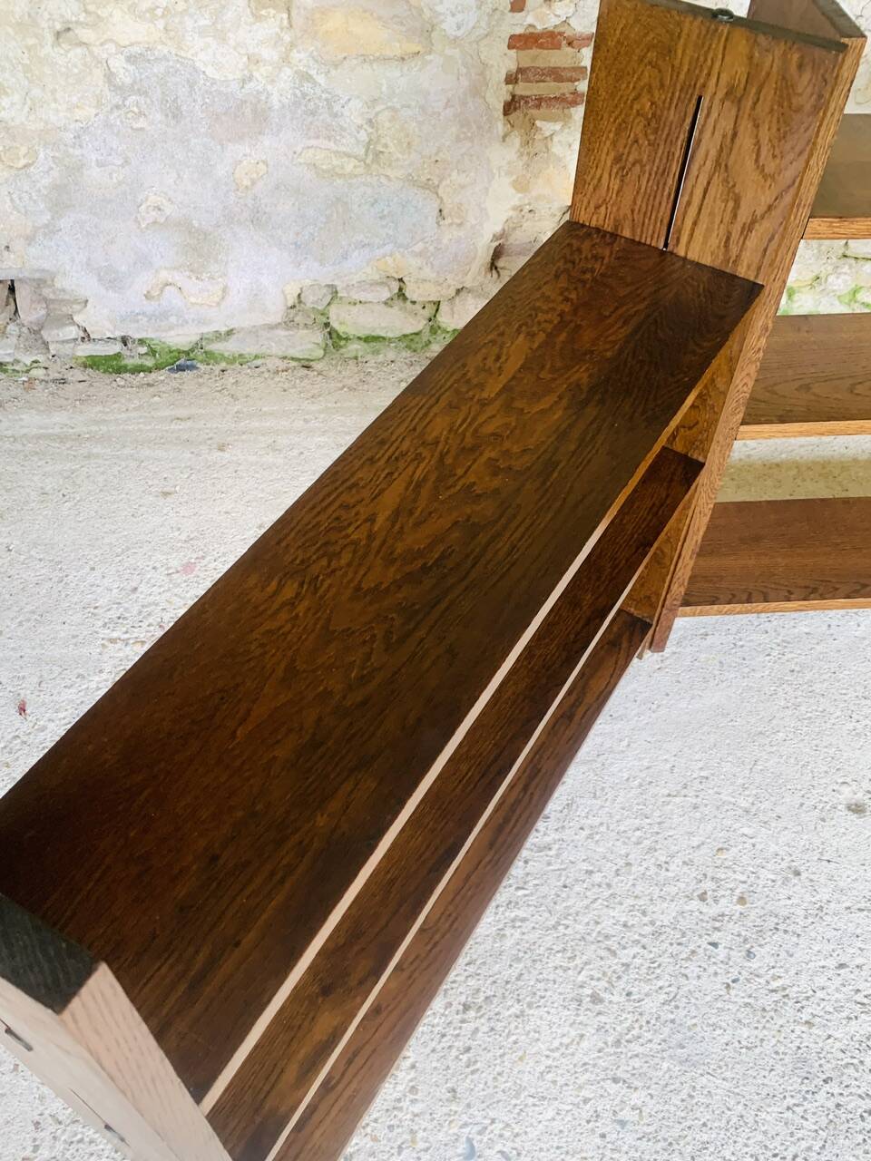 Set of 3 Vintage Modular Oak Bookcases