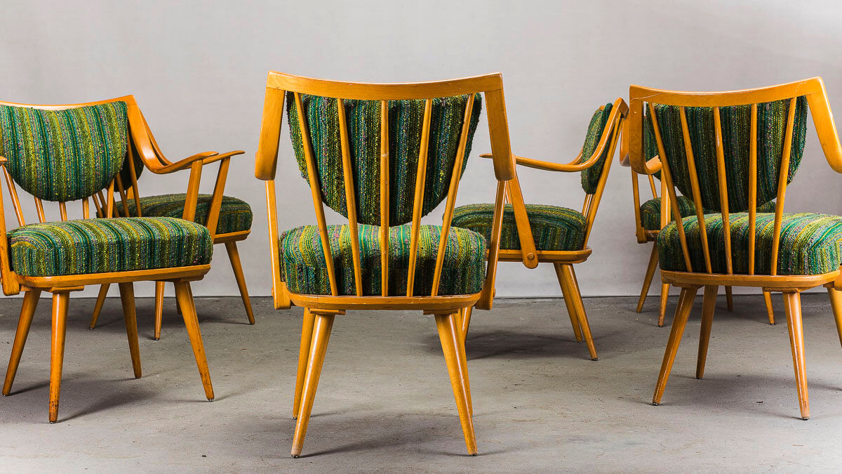 German Beech Armchairs from Casala, 1950s, set of 6