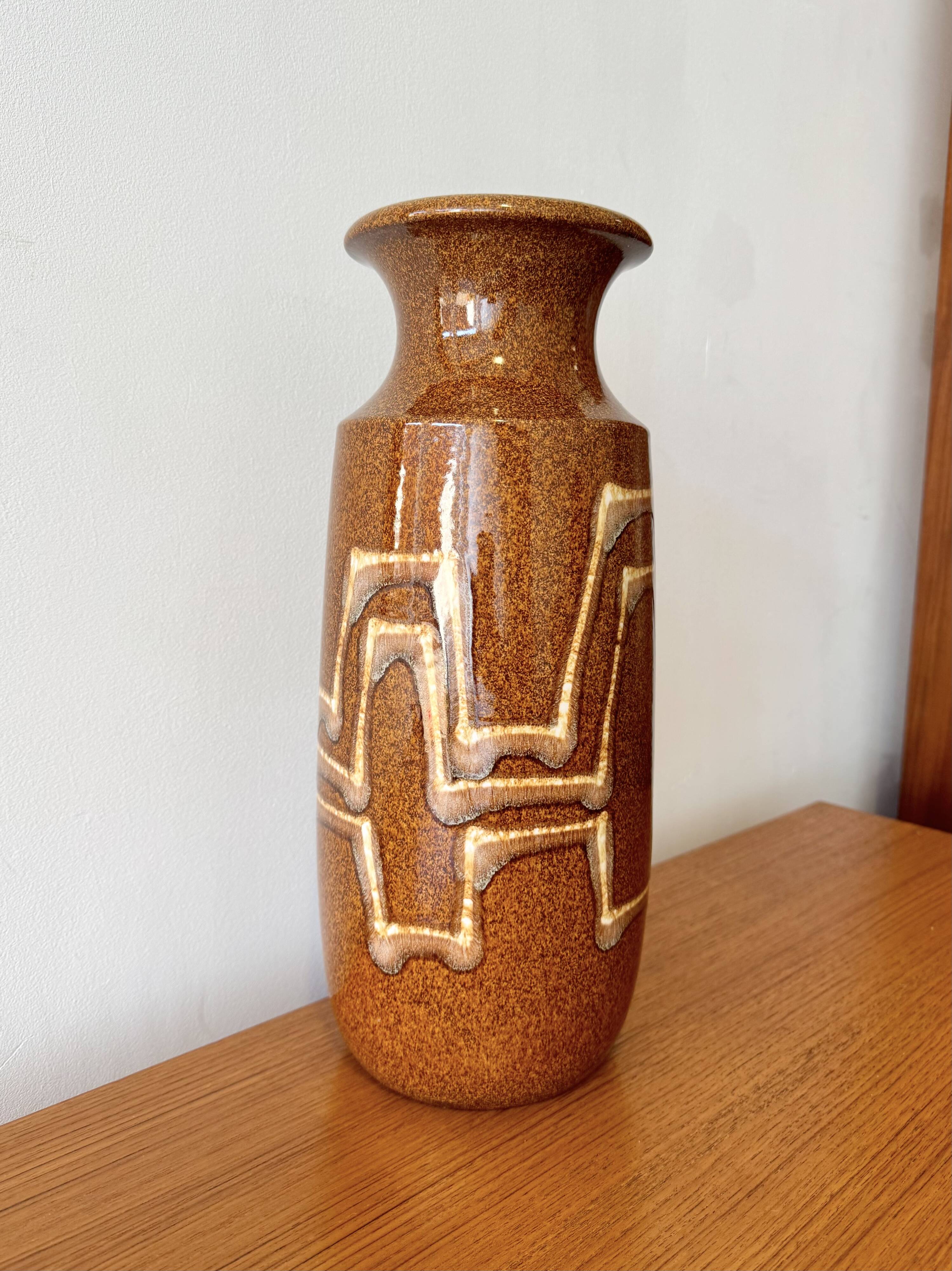 Vintage Brown Scheurich Keramik West German Vase