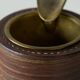 Vintage leather and patinated brass ashtray, 1960s, mid-century design.