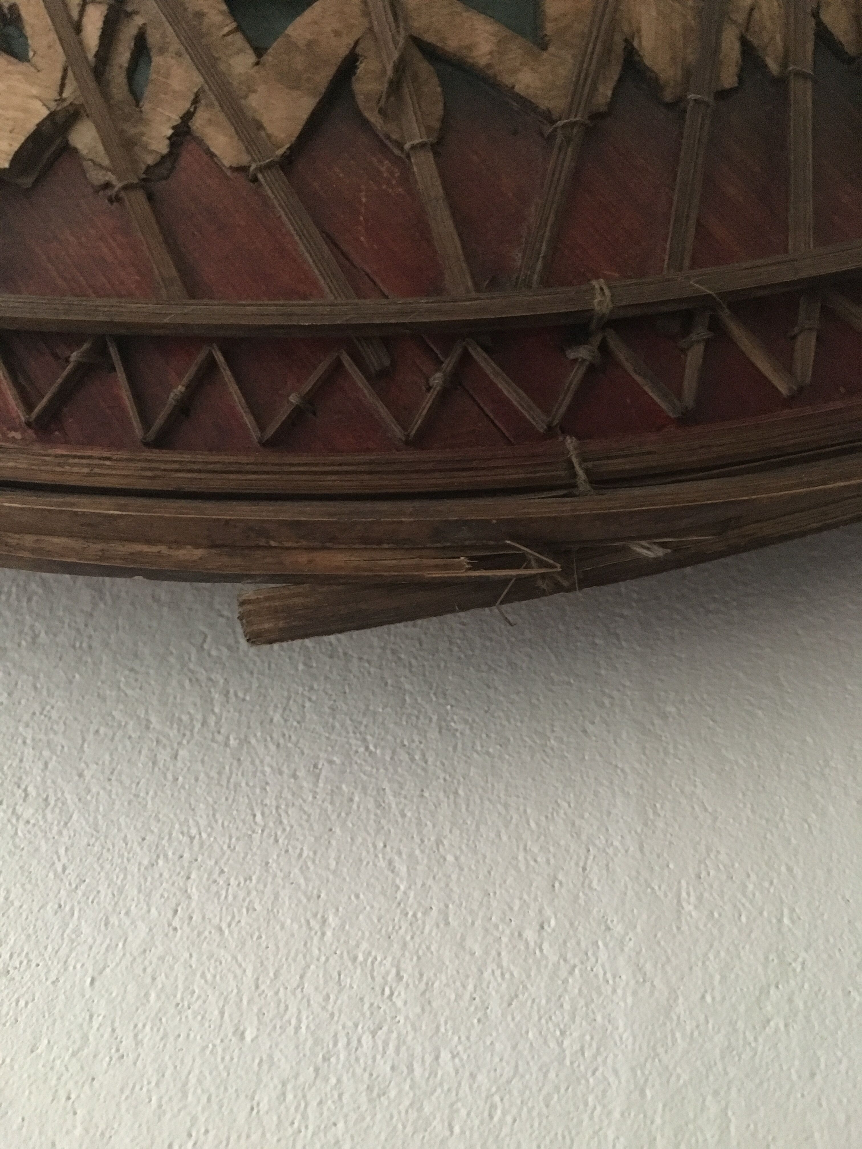 Asian straw and rattan hat