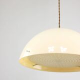 Italian space age beige plexiglass pendant lamp, 1970s