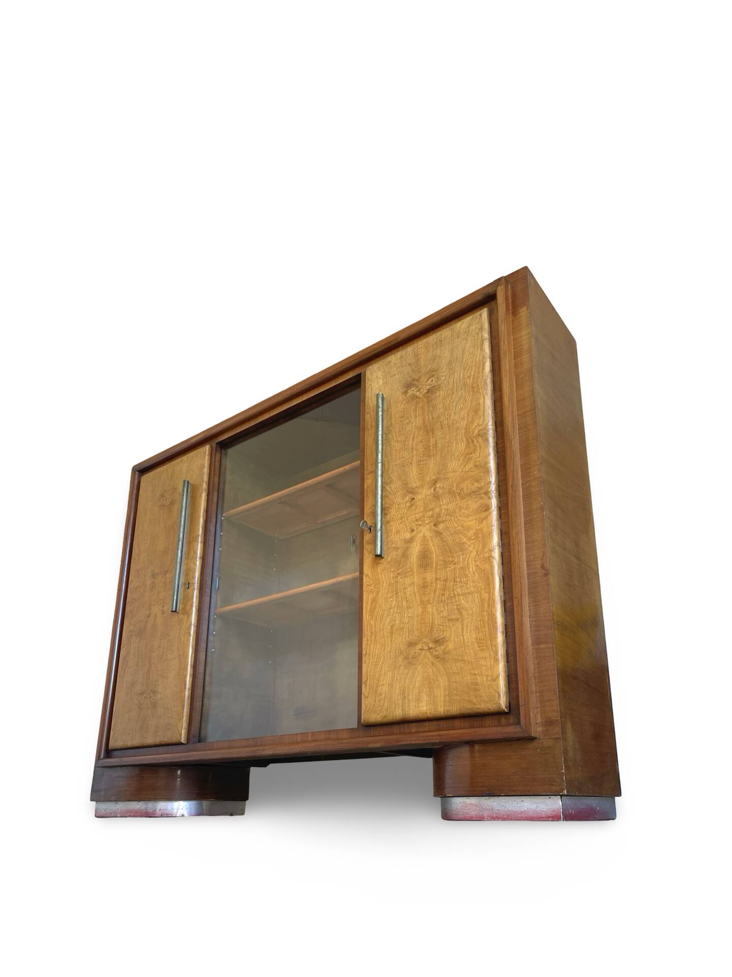 Striking Art Deco birch wood sideboard