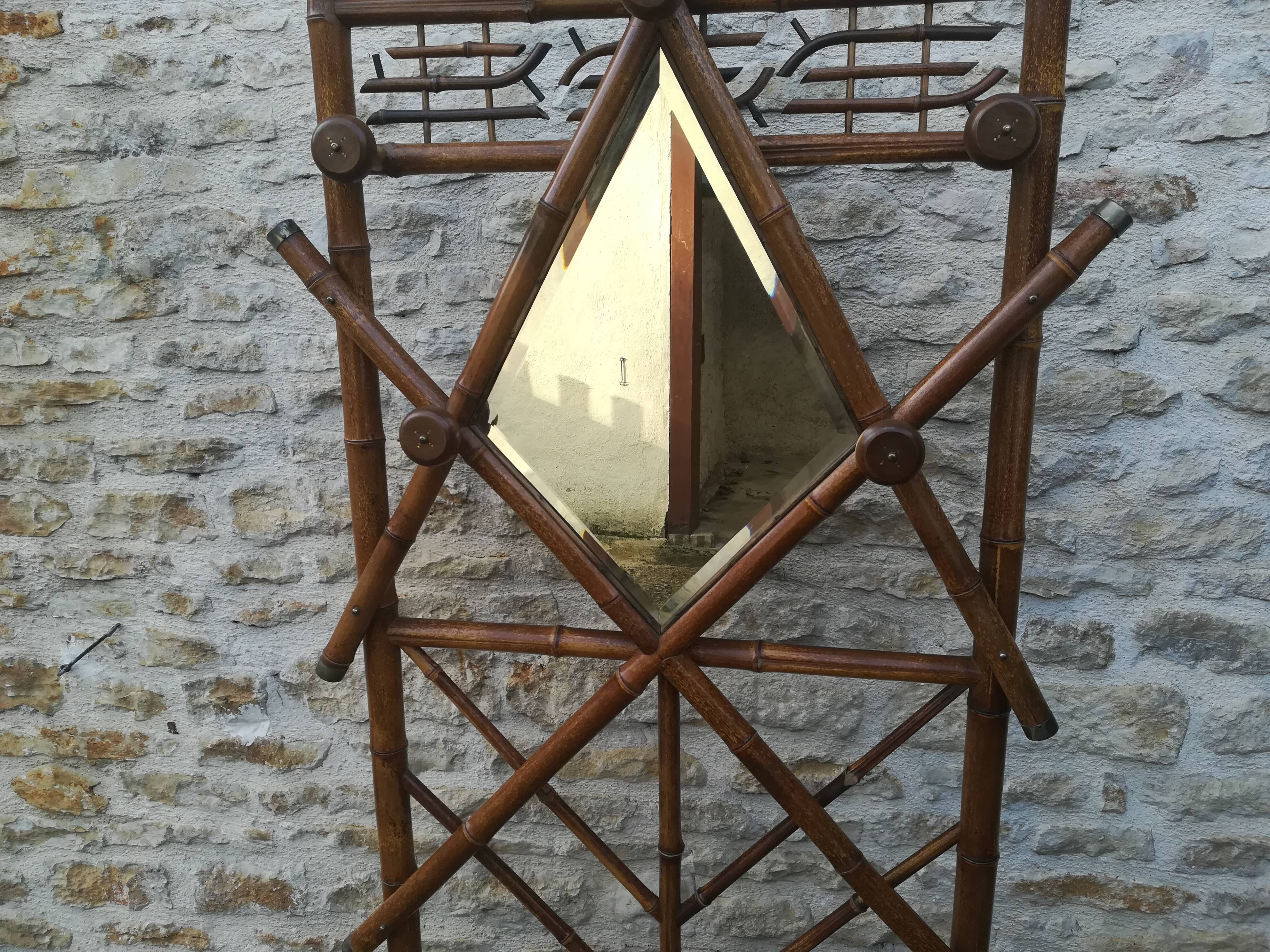 Colonial bamboo coat rack from the 20s/30s