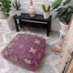 Handmade Berber pouf in wool 60 X 60 X 20 CM