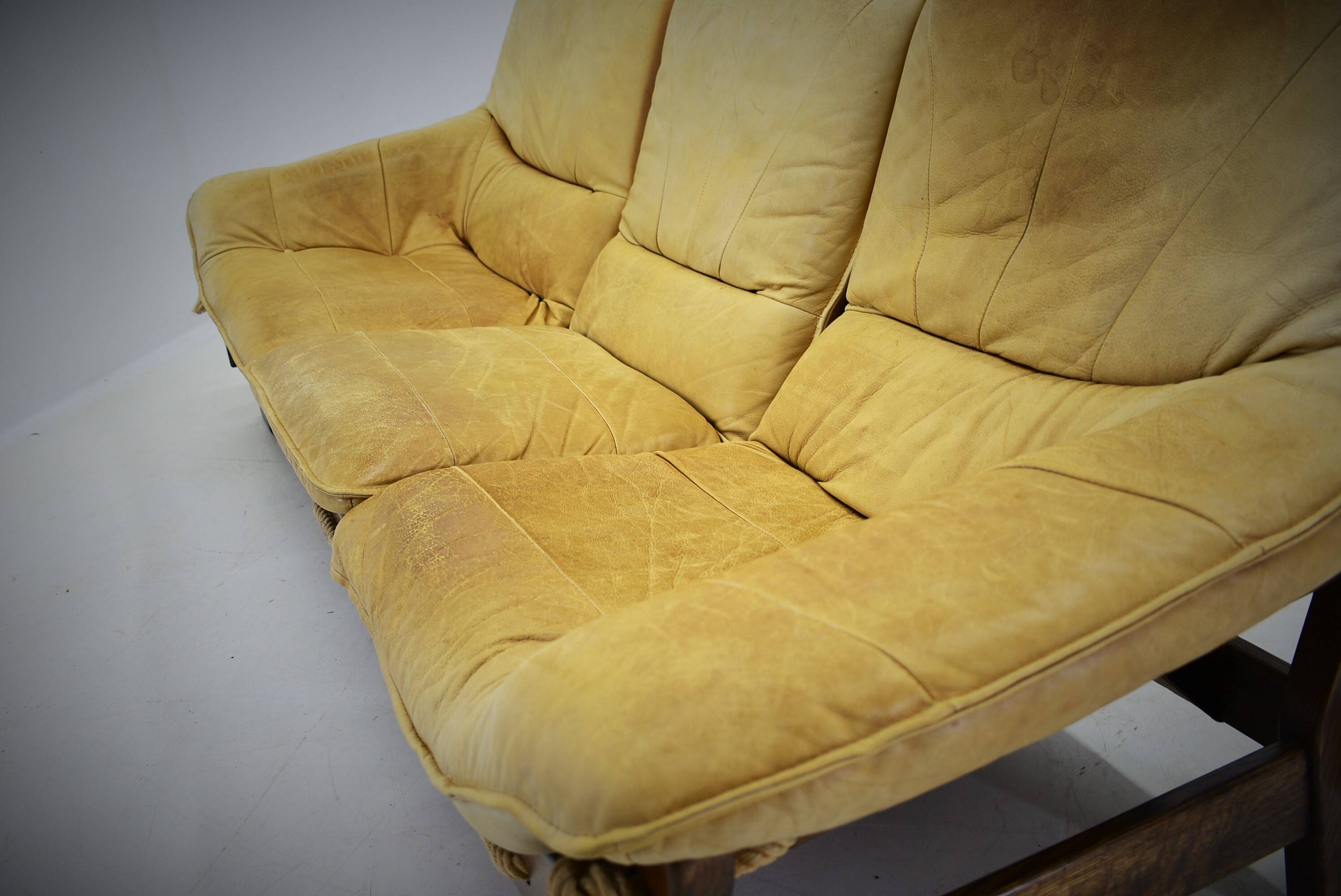 1970s Three Seater leather Sofa , Brazil