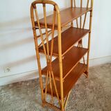 Bookcase rattan of the 1960s