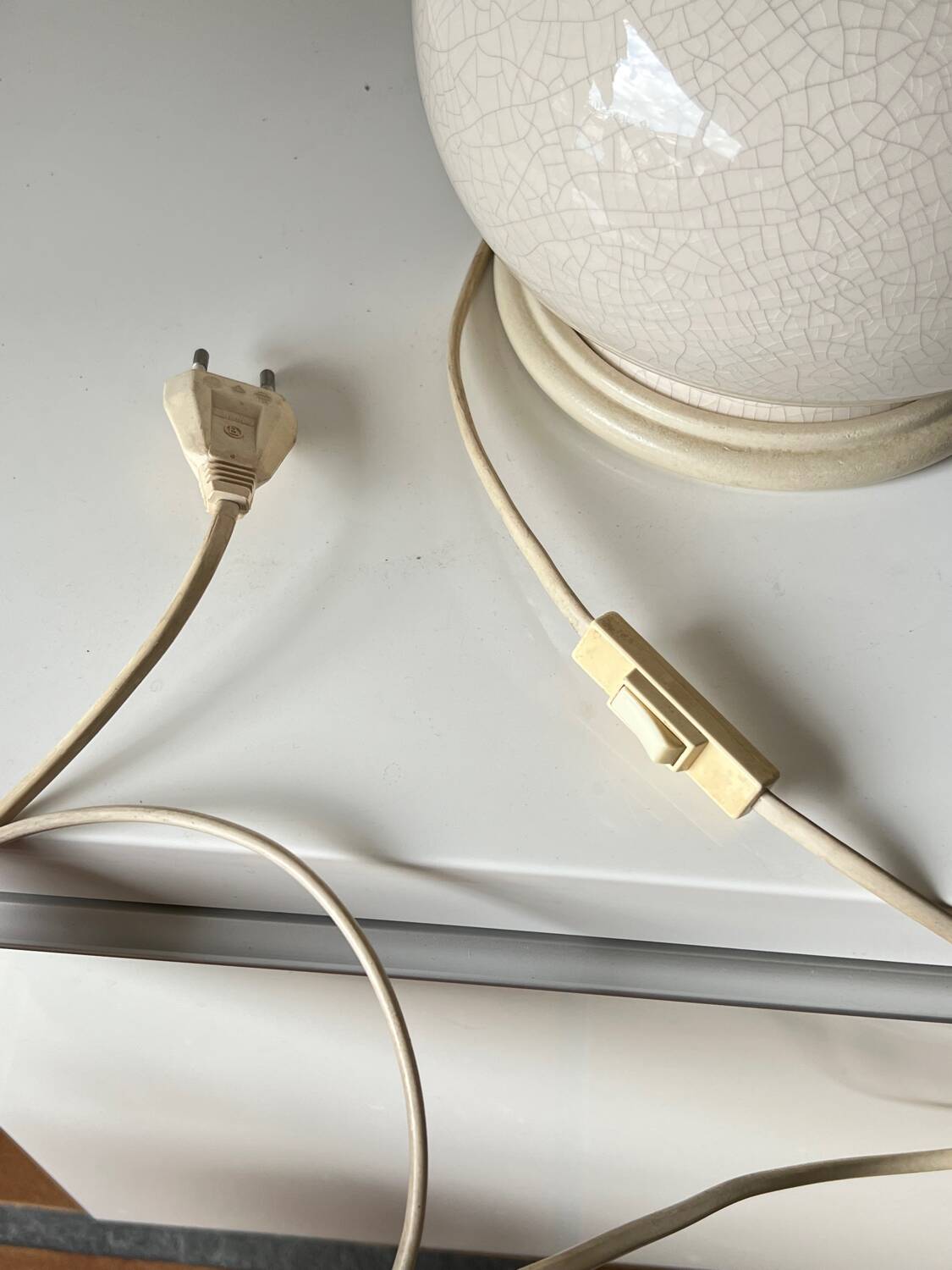 Vintage cracked glazed ceramic lamp – 1970s