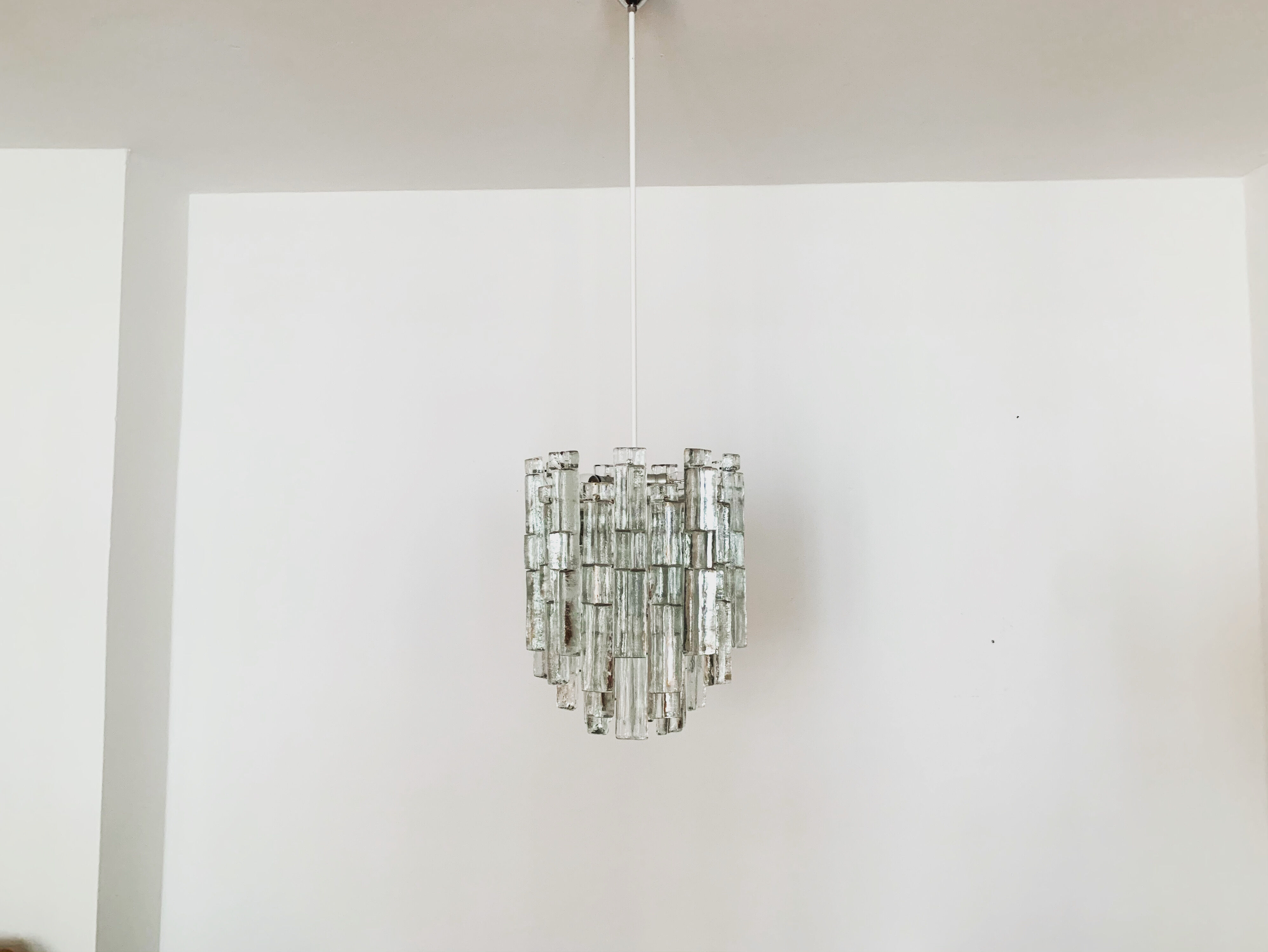 Austrian Ice Glass Chandelier by J.T. Kalmar
