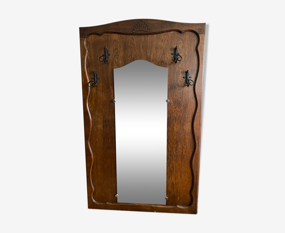 Portemanteau mural miroir vestiaire vintage