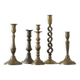 Vintage Brass Candlesticks, 1960s, Set of 5
