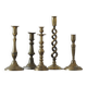 Vintage Brass Candlesticks, 1960s, Set of 5
