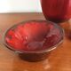 Série de 3 vases céramique rouge vintage des années 60-70