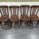 Lot de 4 chaises de bistrot Fischel, vintage années 1920