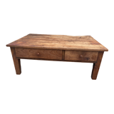 Table basse rustique 2 tiroirs