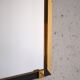 Vintage rectangular mirror with gold and black metal frame