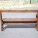 vintage wooden church bench, old wooden bench, bench, entrance hall, interior decoration