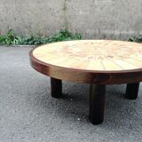 Roger Capron round coffee table with 4 legs "column"
