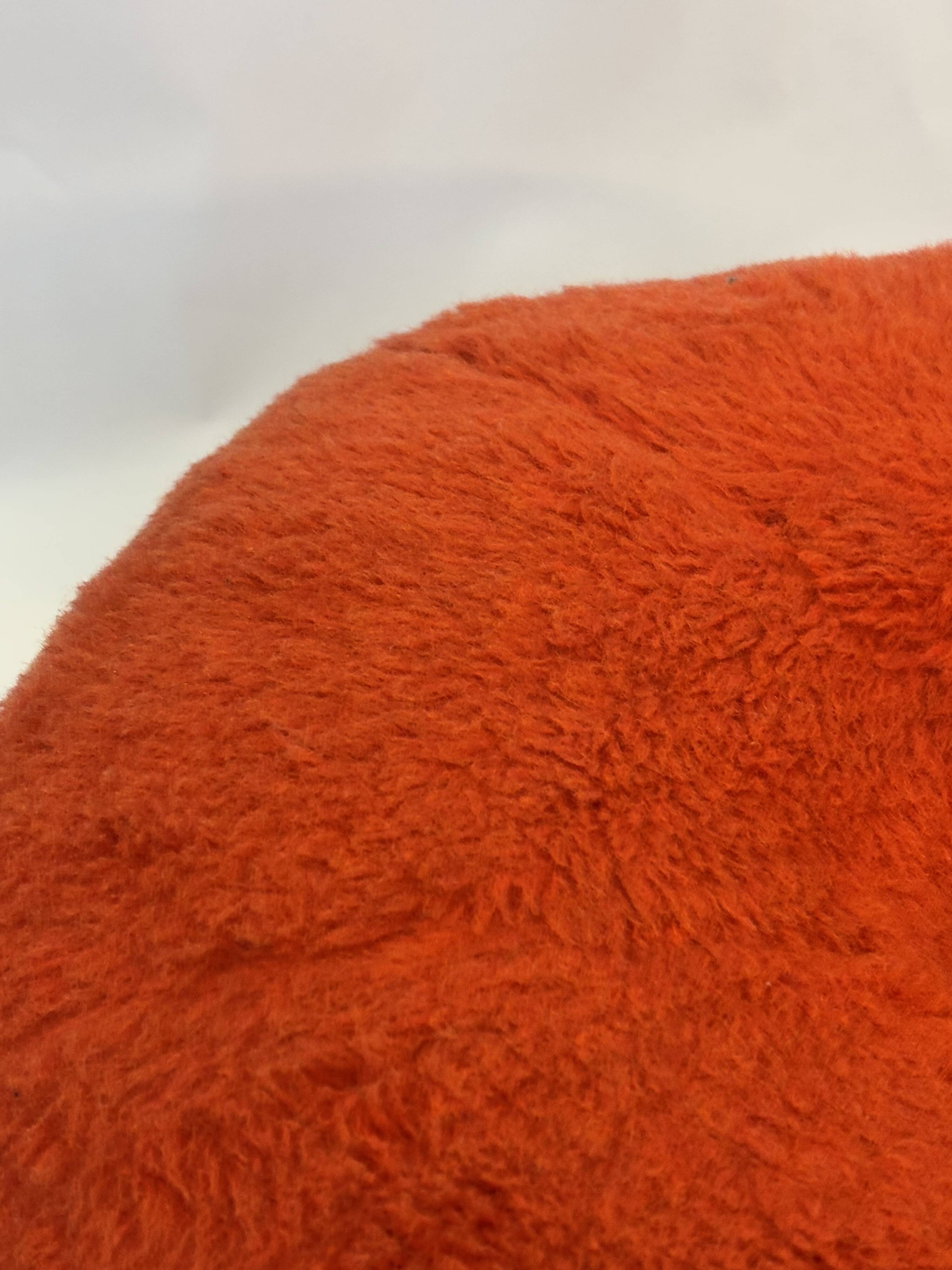 Pouf repose-pieds rond recouvert de peluche en forme de champignon vintage des années 60 et 70