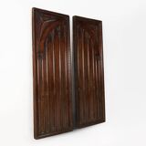 Pair large carved Portuguese oak wall panels, ca. 1850