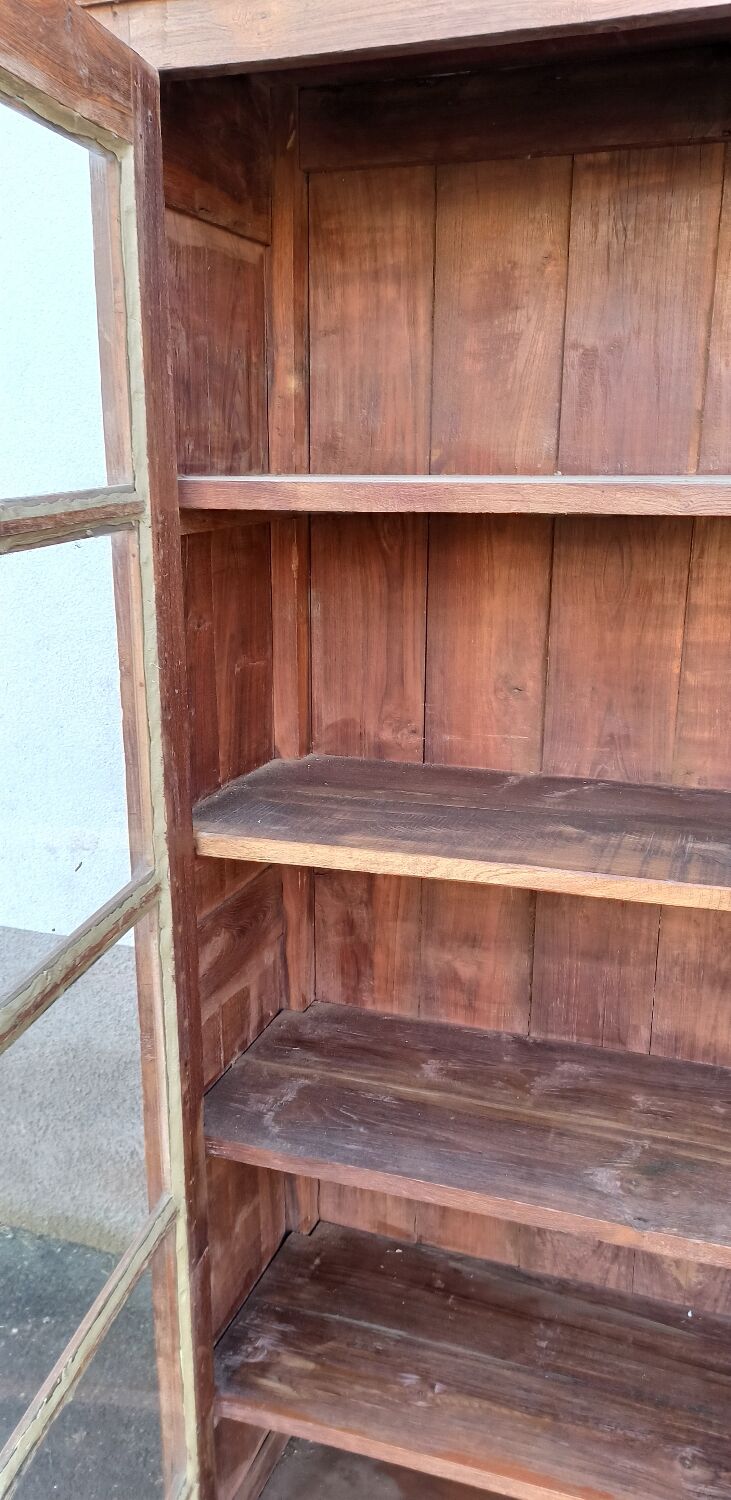 Old wooden glass cabinet