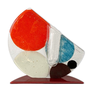 Vase en verre multicolore