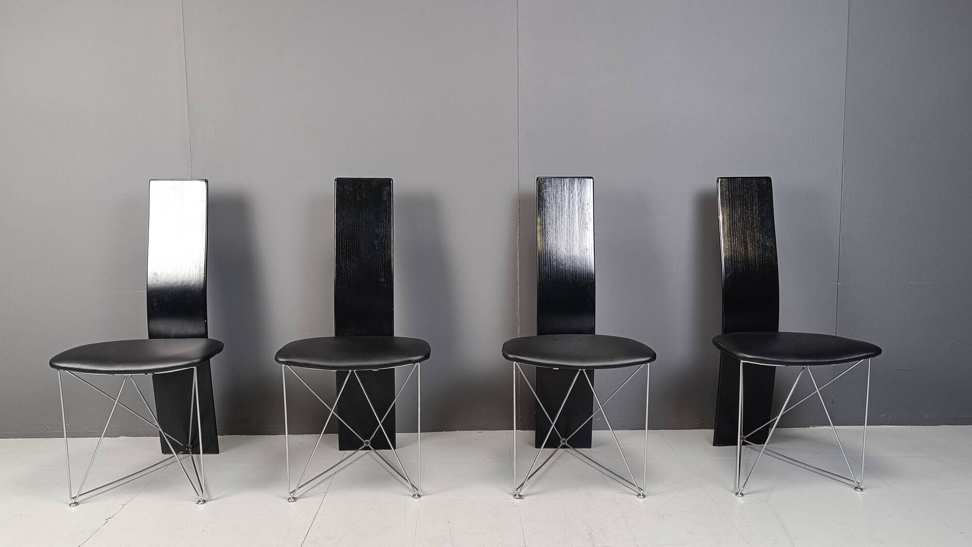 Set of 4 Concorde Dining Chairs with Leather Seats by Torstein Flatøy for Bahus
