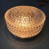 Round ceiling light in chiseled glass