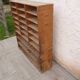 Sorting wood locker cabinet with Vintage labels