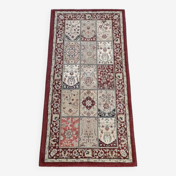 Tapis oriental classique, beige et rouge